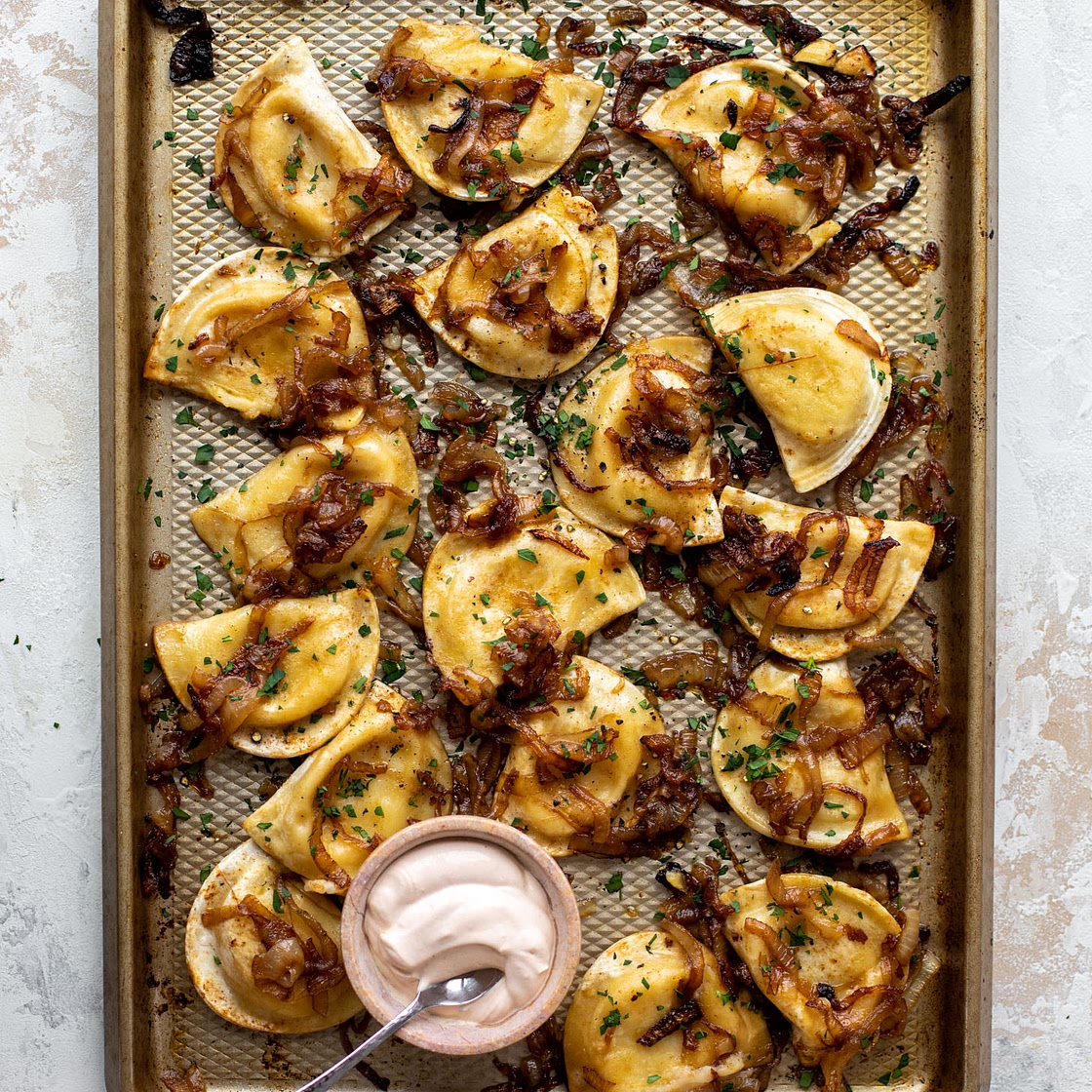 Sheet Pan Pierogies