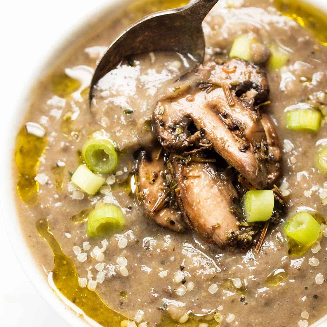 Vegan White Bean and Mushroom Soup