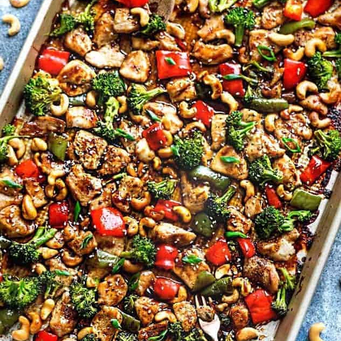 Cashew Chicken Sheet Pan Dinner Recipe