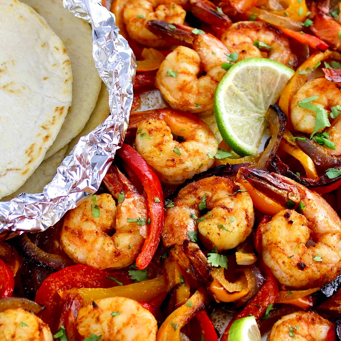 Sheet Pan Shrimp Fajitas