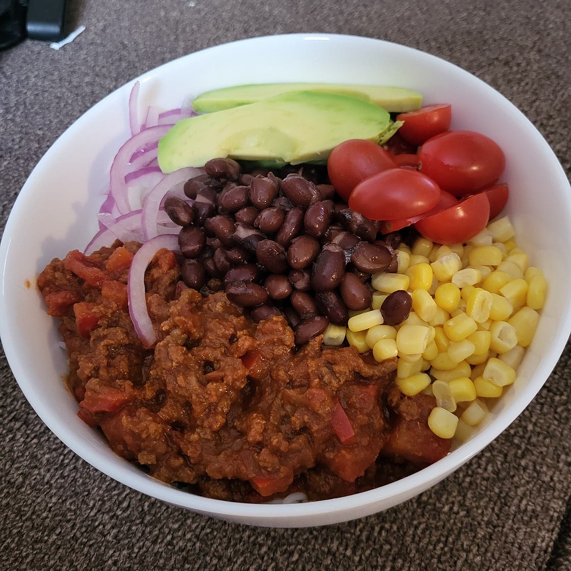 Spicy beef taco bowl