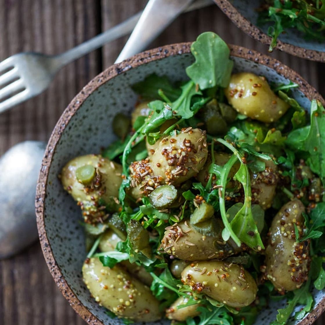 Vegan Potato Salad with Mustard Seed Dressing (No Mayo!)