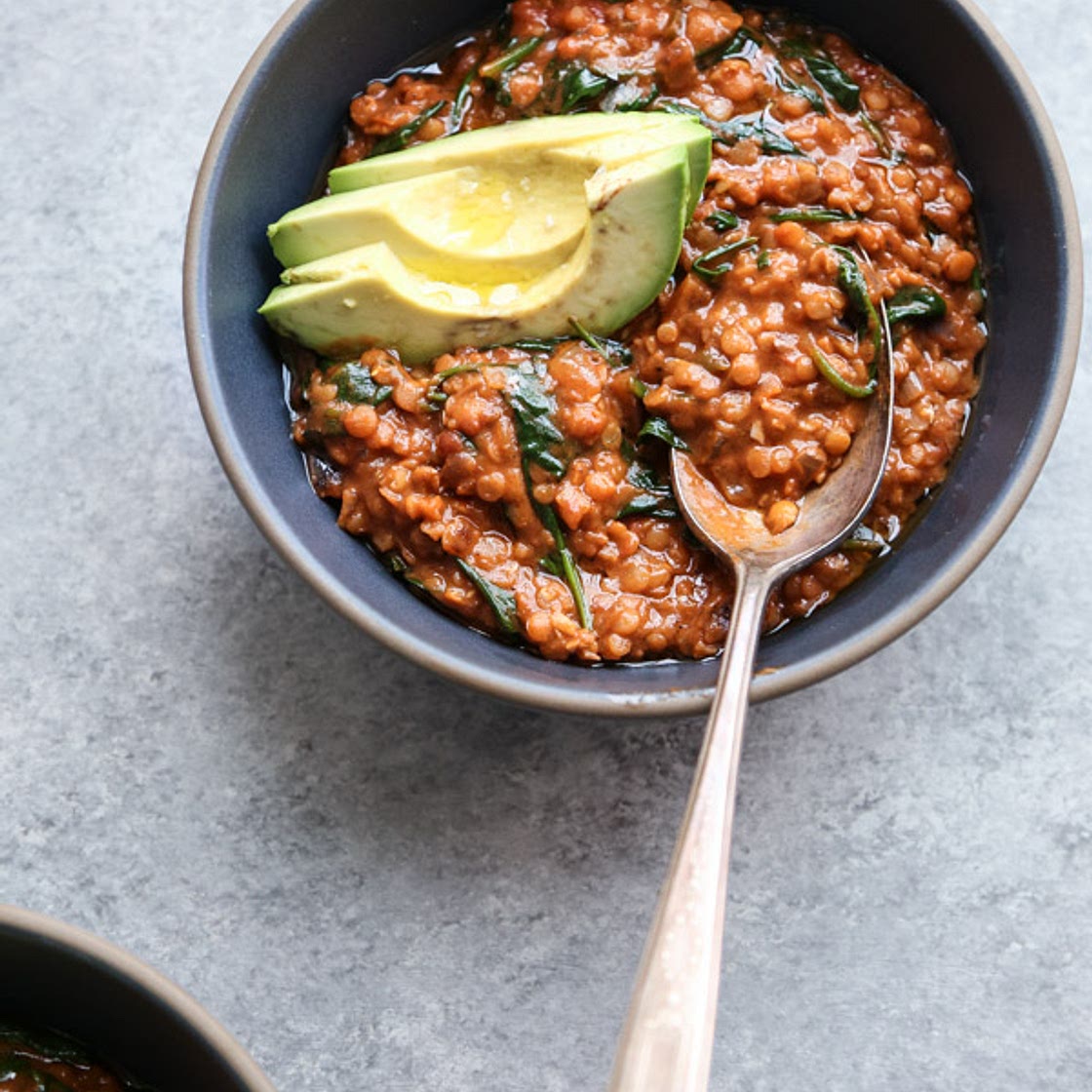 Filling & Nourishing Red Lentil Curry with Spinach