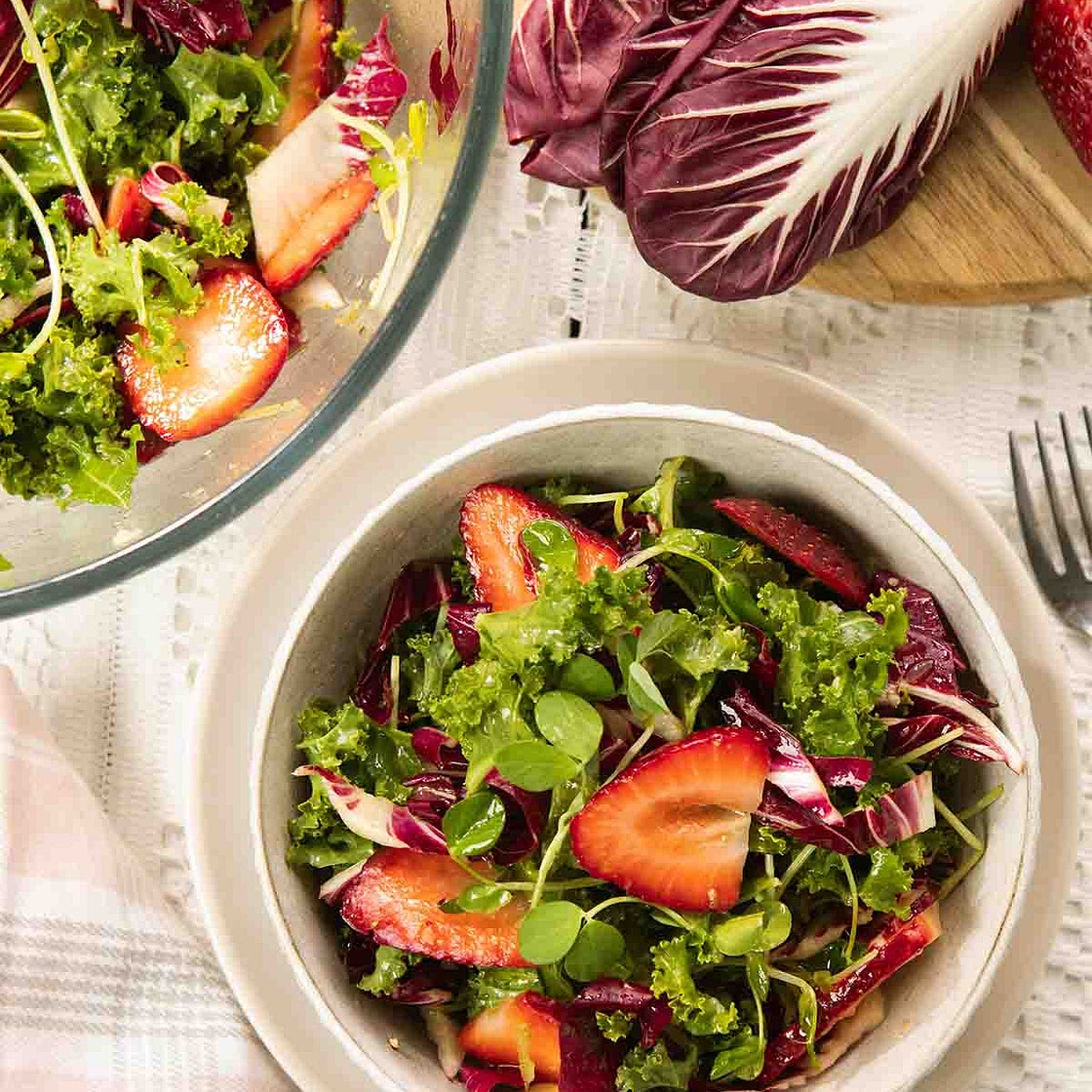 Best Kale Salad with Strawberries