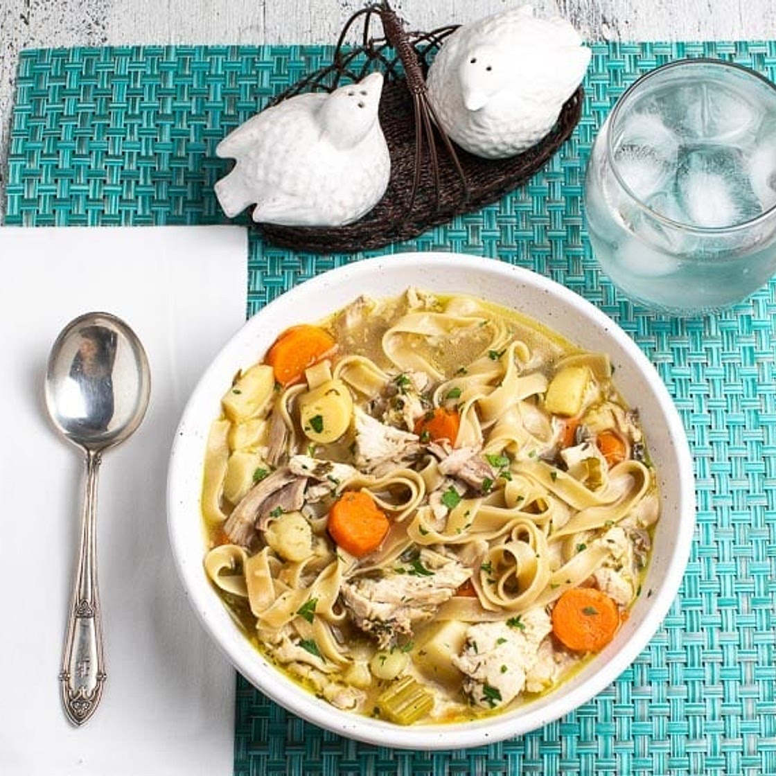 Low FODMAP Instant Pot Chicken Noodle Soup