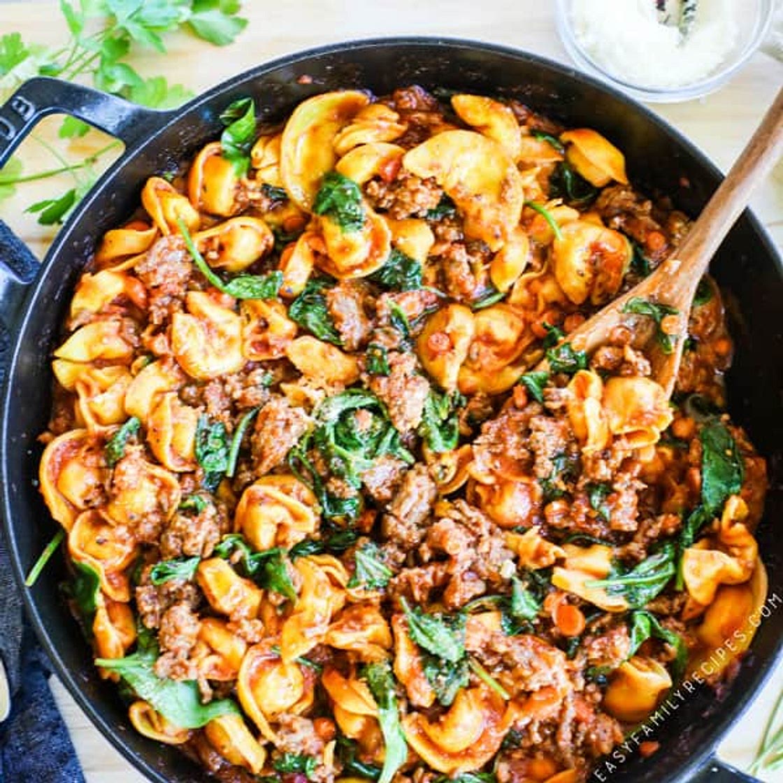 Italian Sausage Tortellini Skillet