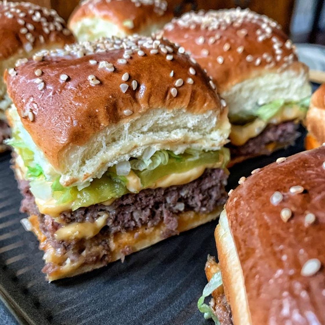 Mini Copycat Big Mac Cheeseburgers