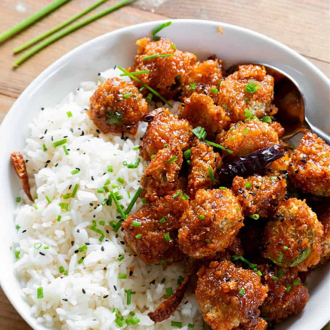 Vegan Crispy Firecracker Brussels Sprouts