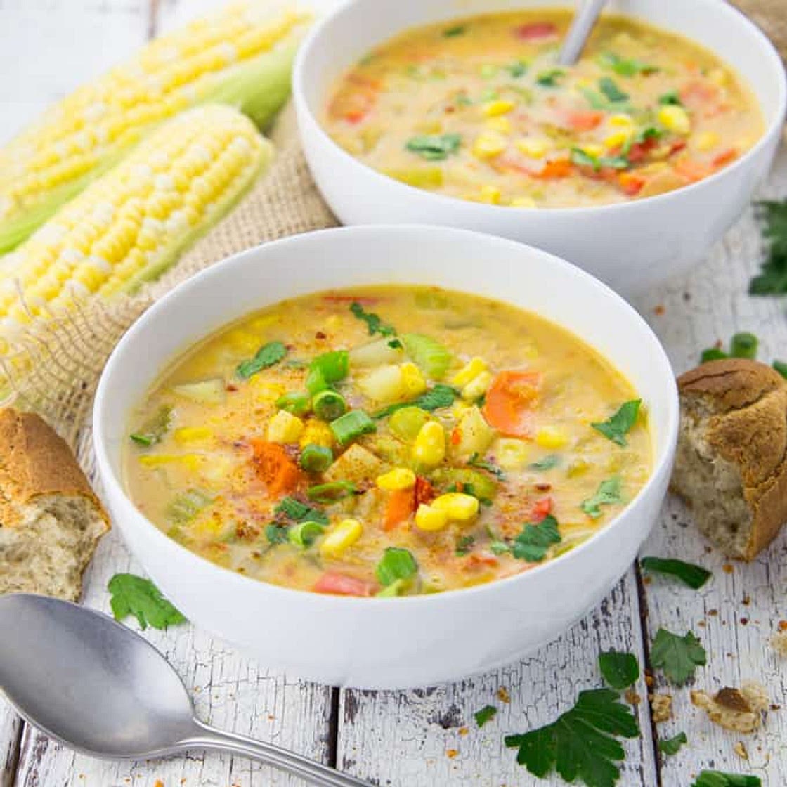 Vegan Corn Chowder with Potatoes