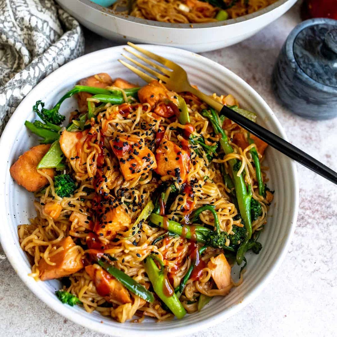 Teriyaki Salmon Noodles