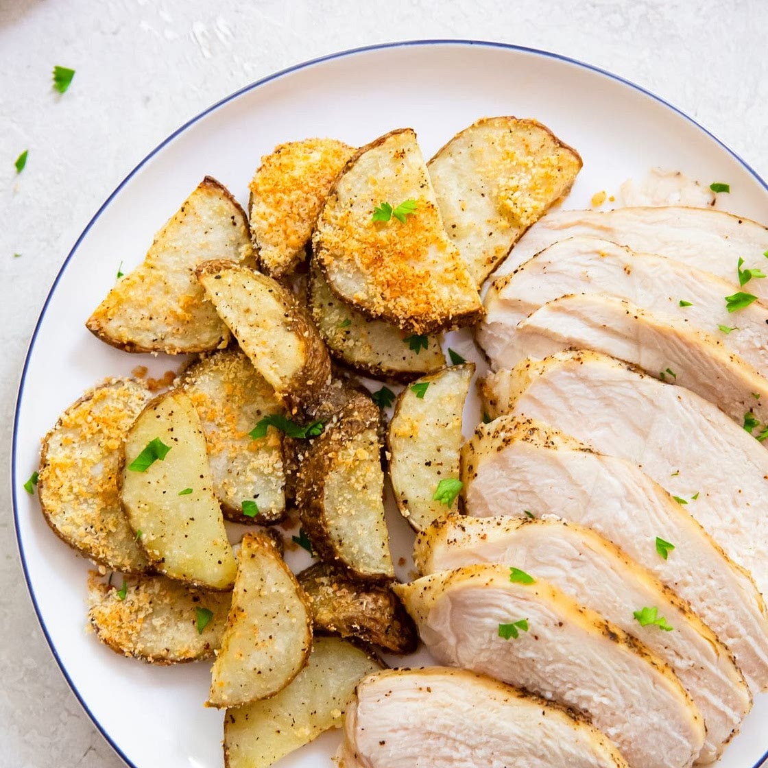 Air Fryer Chicken Breast and Potatoes