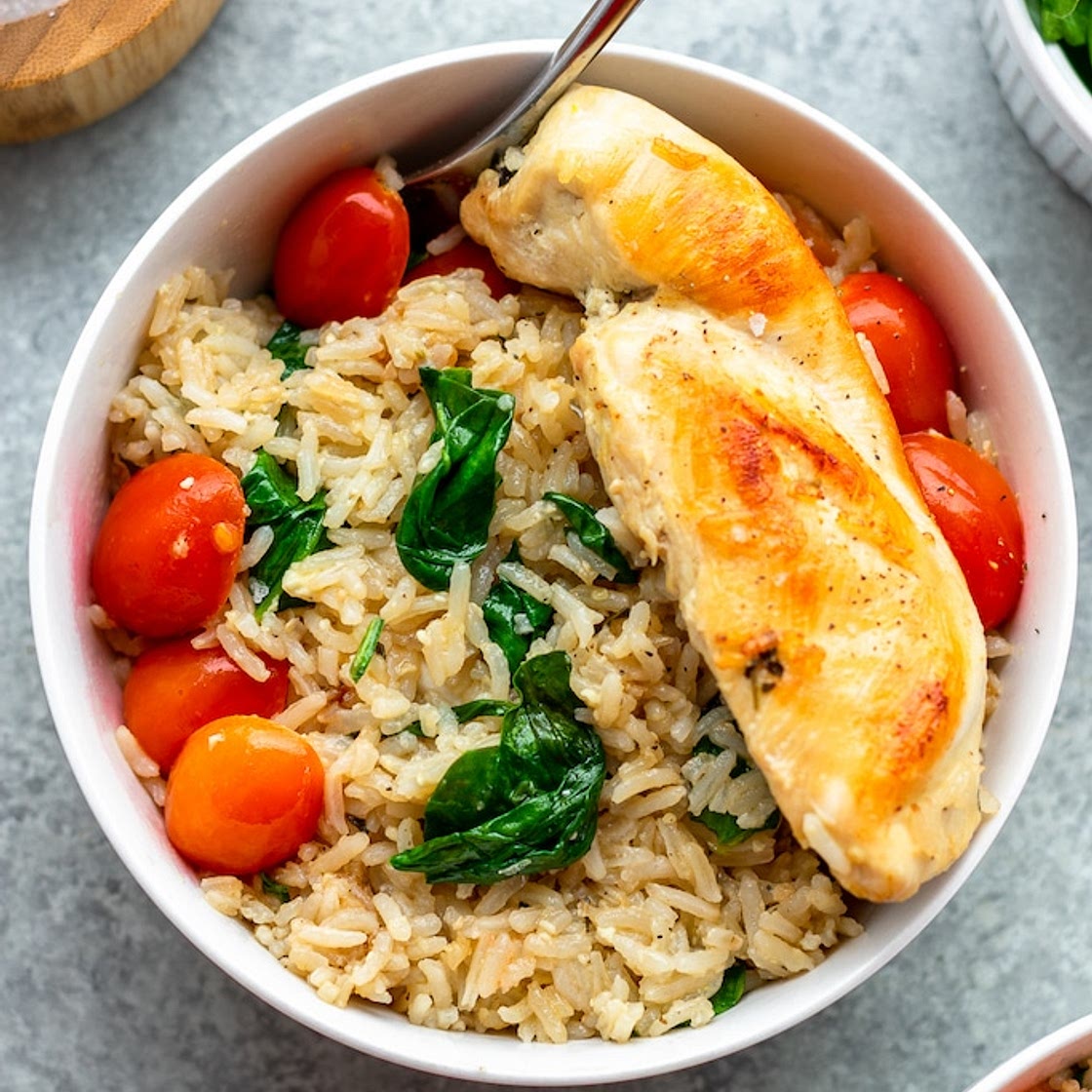 Pesto Chicken and Rice Skillet (Gluten-Free, 30 Minute Meal)