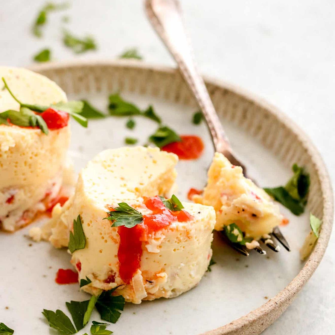Roasted Red Pepper Sous Vide Egg Bites
