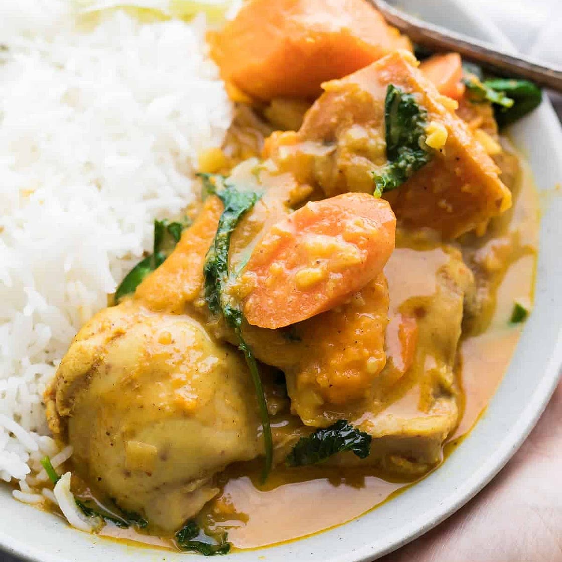 Slow Cooker Sweet Potato Chicken Curry (Freezer to Crock Pot)