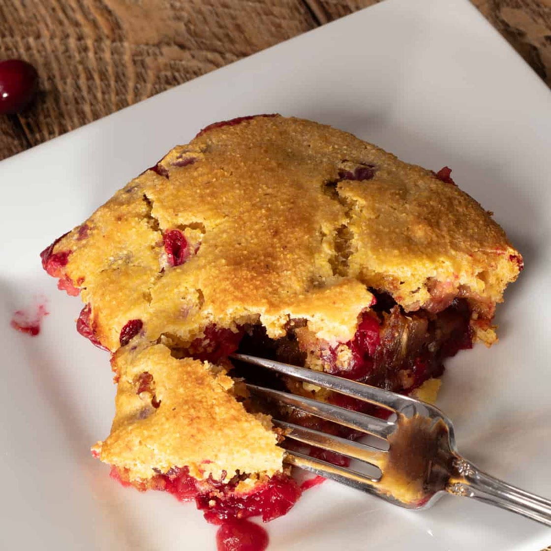 Holiday Cranberry Cornbread Cobbler