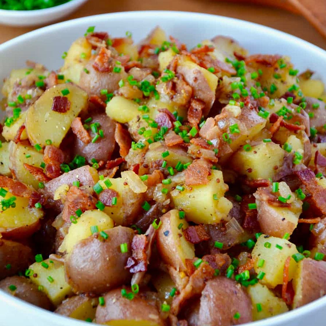 Potato Salad with Warm Bacon Dressing