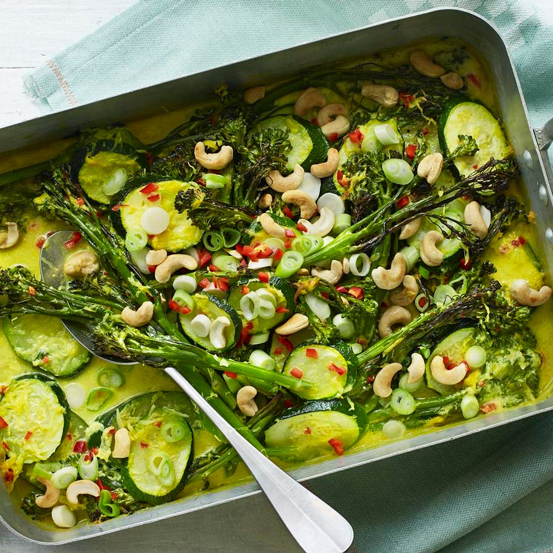 Chilli-spiked greens in coconut milk