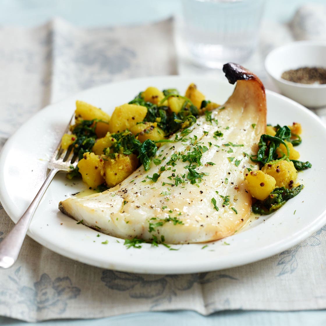 Grilled Smoked Haddock with Spiced Potatoes Recipe