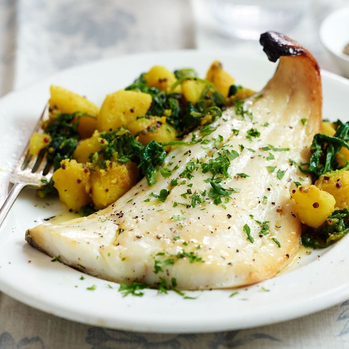 Grilled Smoked Haddock with Spiced Potatoes Recipe