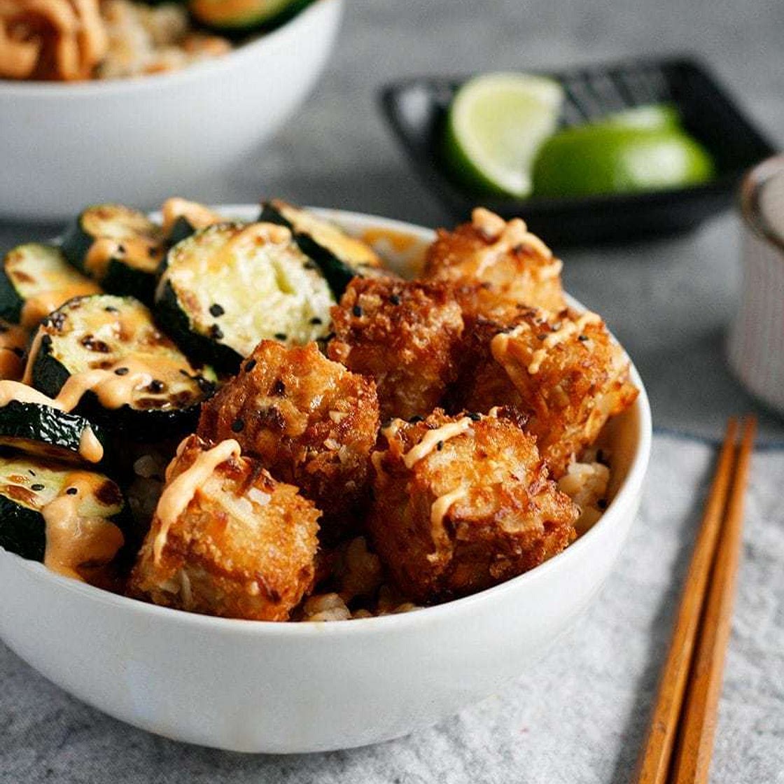 Coconut Crusted Tofu with Sweet Chili Sauce
