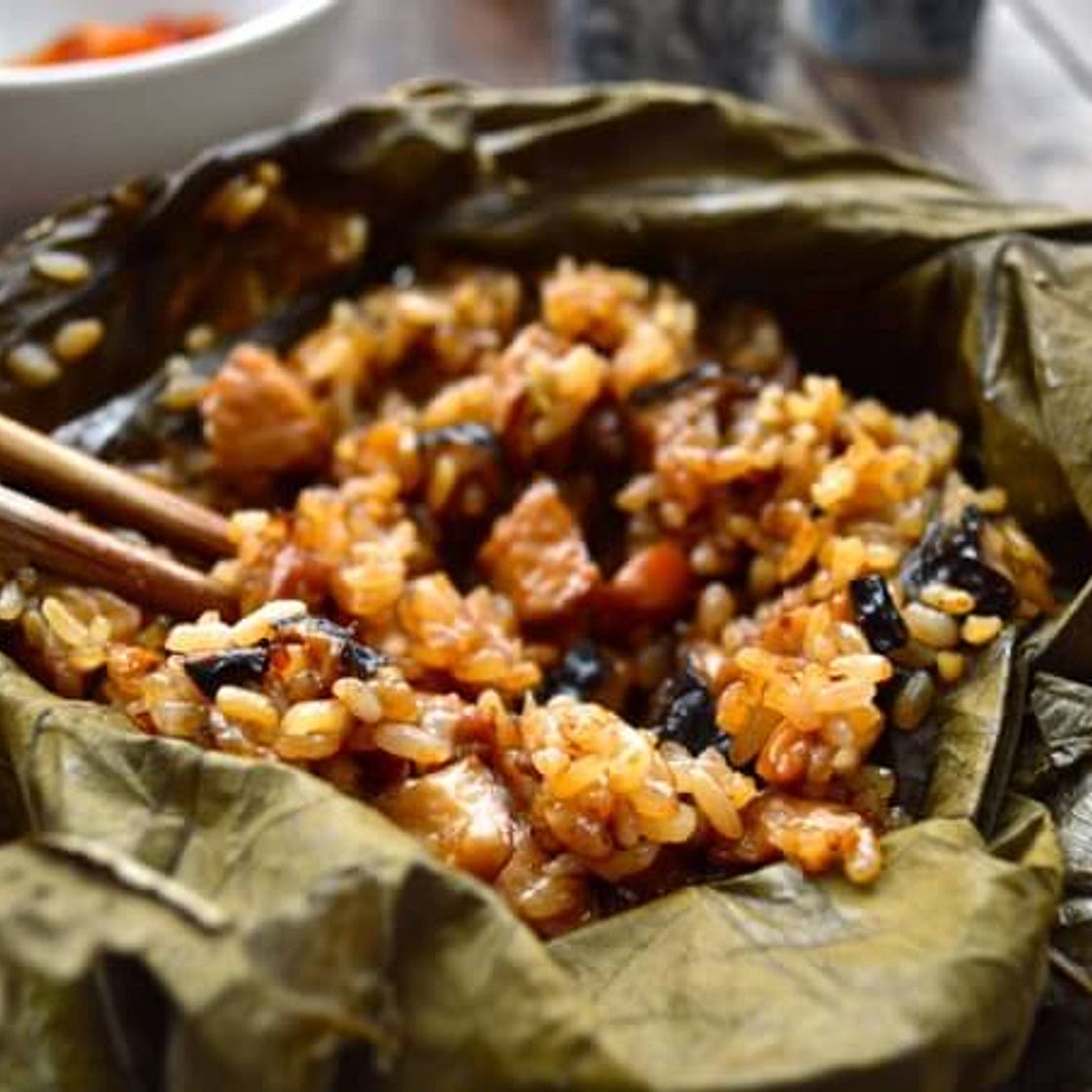 Dim Sum Sticky Rice Lotus Leaf Wraps (Lo Mai Gai)