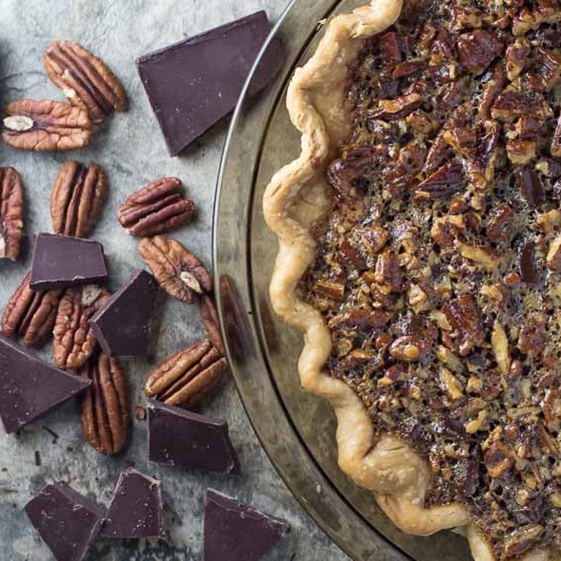 FODMAP IT!™ Chocolate Pecan Pie with Whiskey