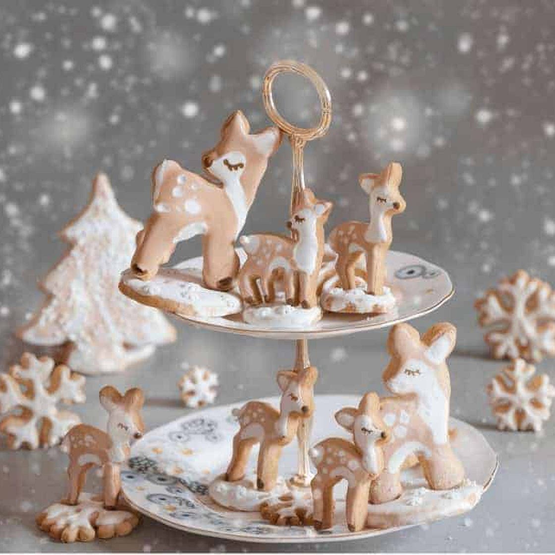 Orange Christmas Sugar Cookies - Fawns and Snowflakes