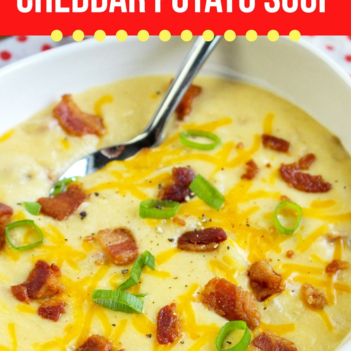 Large Family Slow Cooker Bacon Cheddar Potato Soup | Freezer Friendly Recipe!