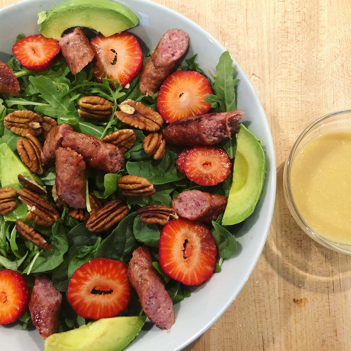 Maple Pecan Breakfast Sausage Salad