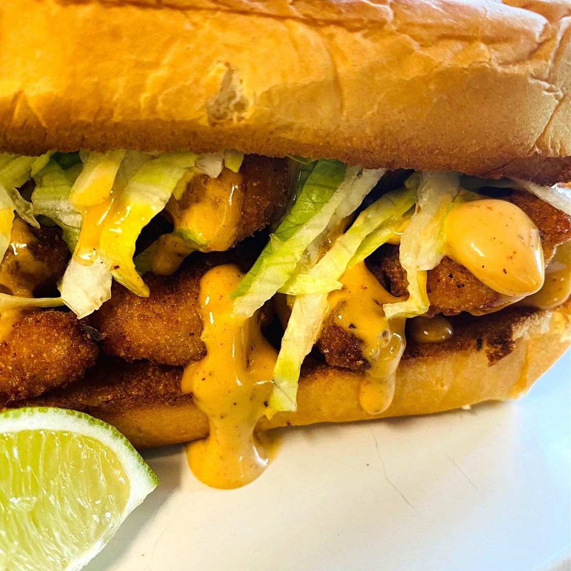 Caribbean Jerk Shrimp Po Boys