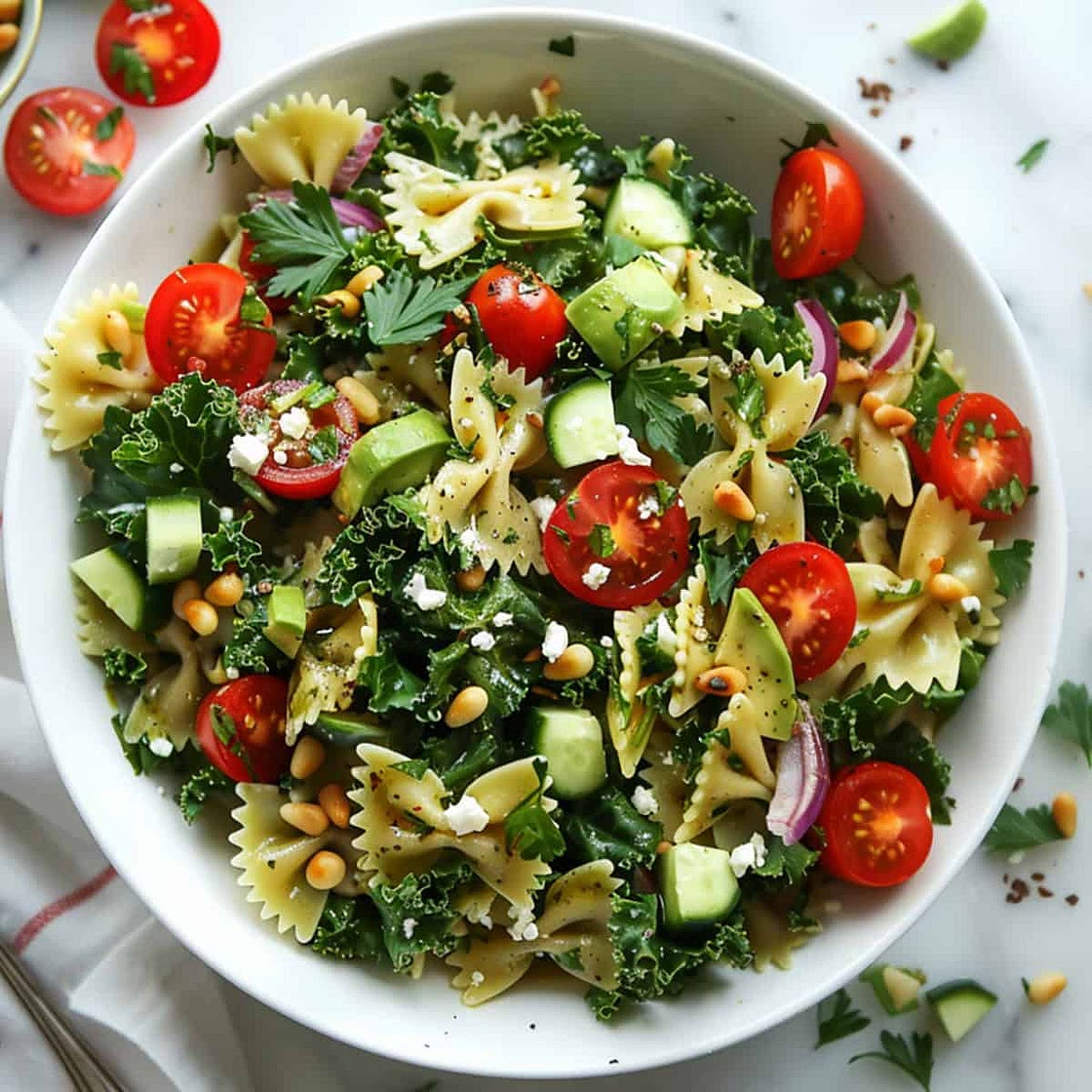 Mediterranean Kale Pasta Salad