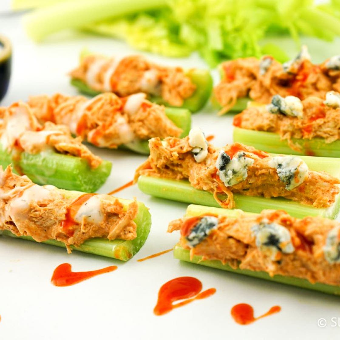 Buffalo Chicken Celery Bites