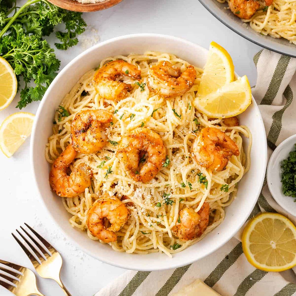 Lemon and Garlic Shrimp Pasta