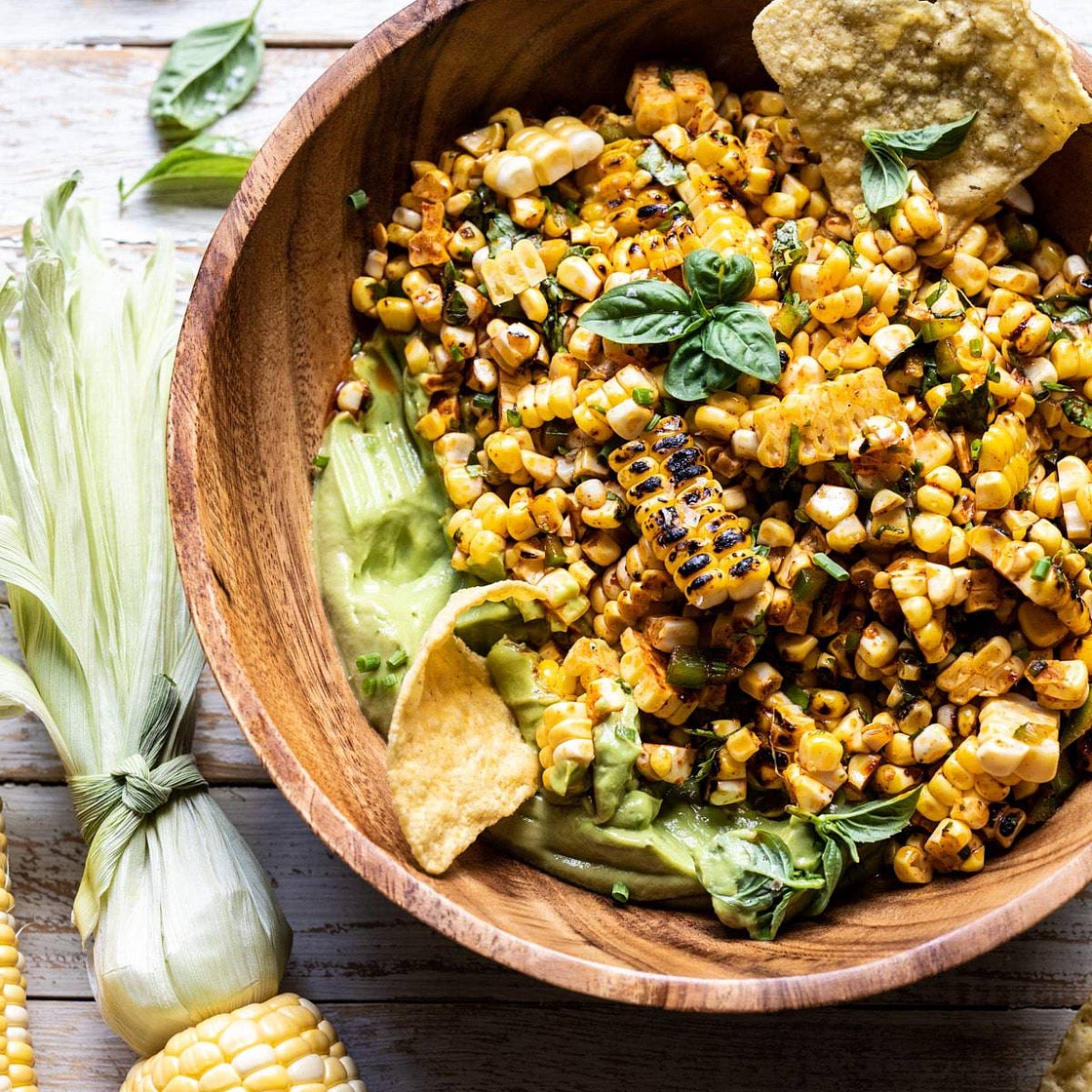 Grilled Street Corn Salad with Avocado “Mayo”