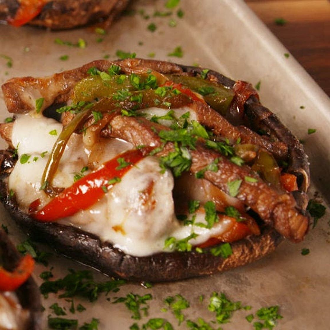 Philly Cheesesteak Stuffed Portobellos