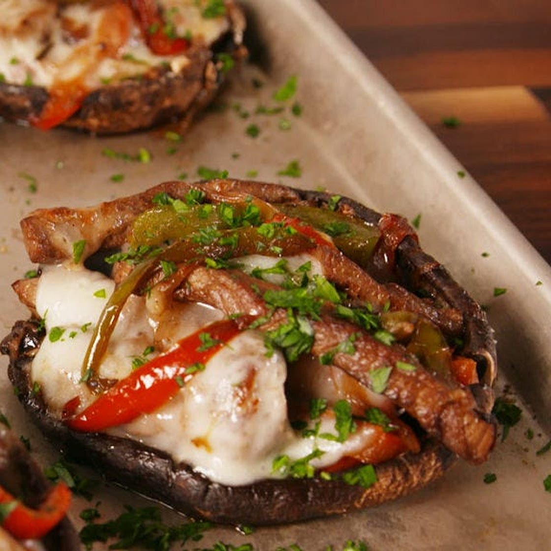 Philly Cheesesteak Stuffed Portobellos