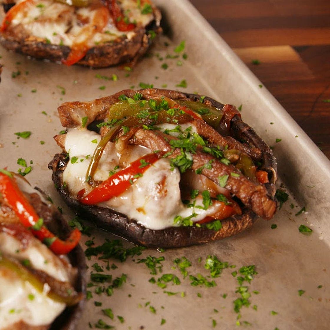 Philly Cheesesteak Stuffed Portobellos