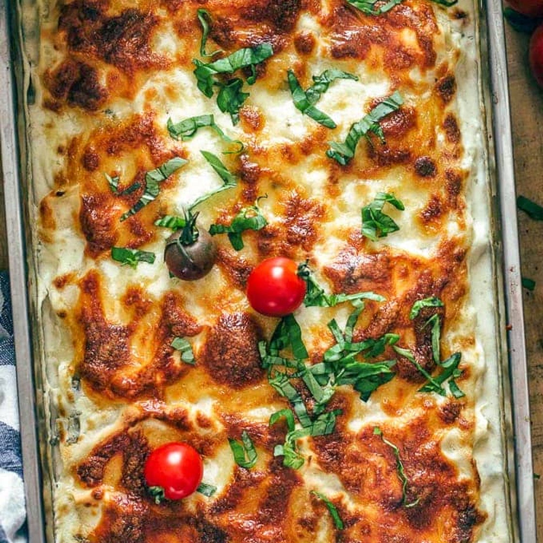 White Chicken Caprese Lasagna Recipe