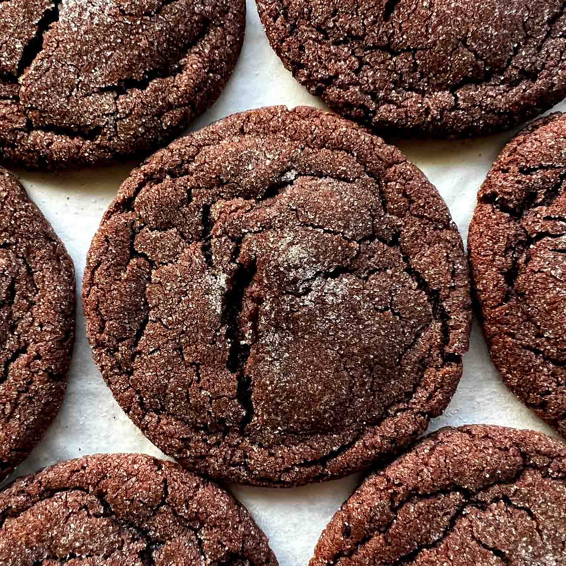 Chewy Chocolate Sugar Cookies with Cardamom