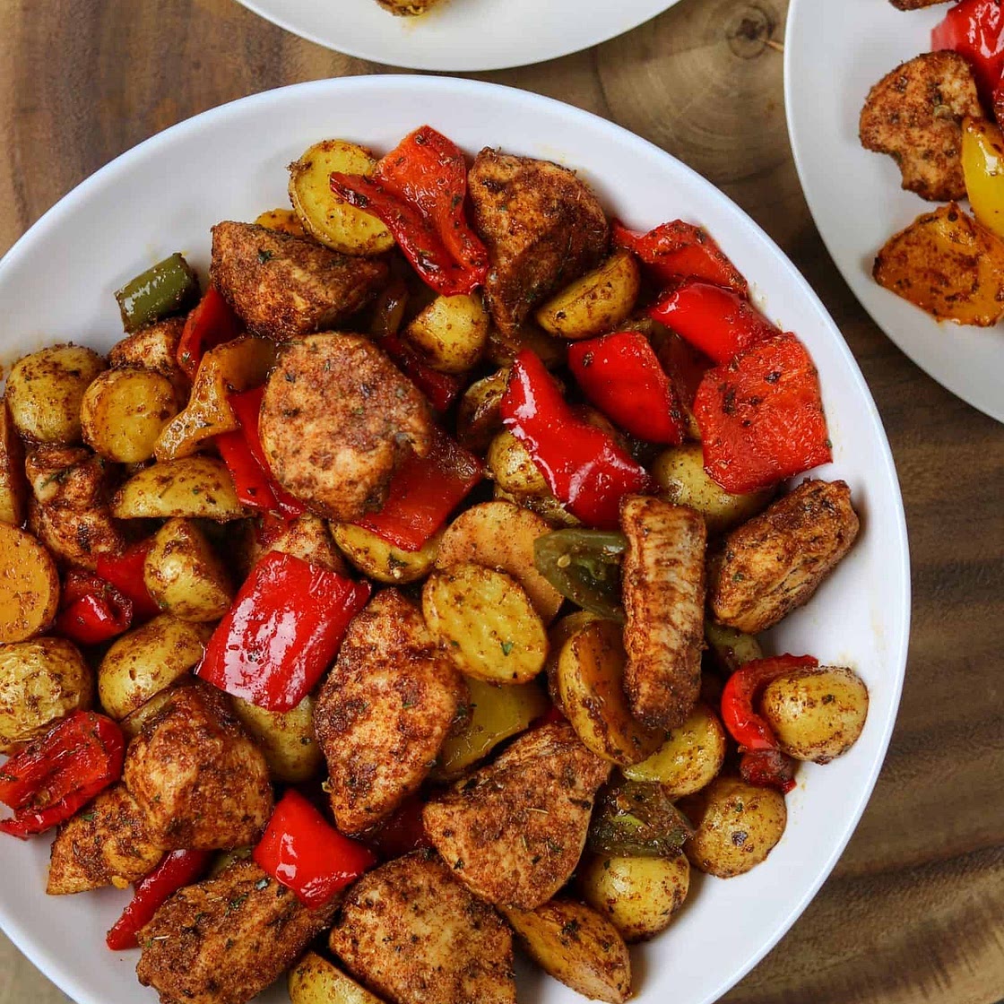Mexican Roasted Chicken with Potatoes and Peppers