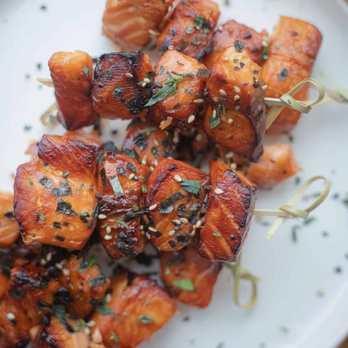 Air Fryer Marinated Salmon Bites Recipe
