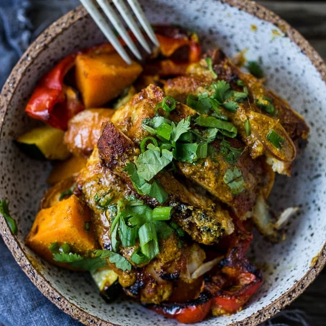 Baked Tandoori Chicken and Veggies (or Tandoori Tofu)