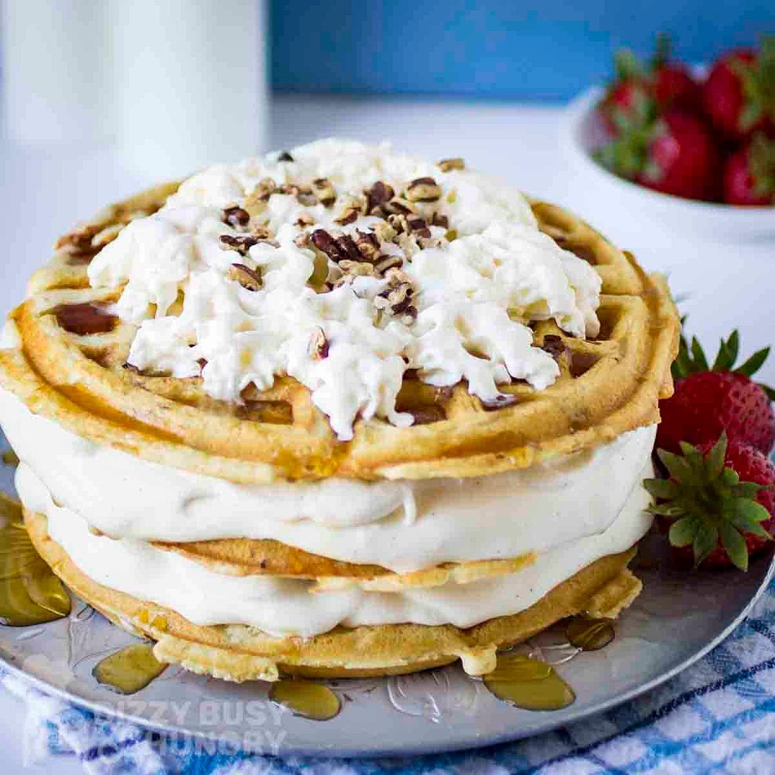 Maple Bacon Waffle Ice Cream Dessert