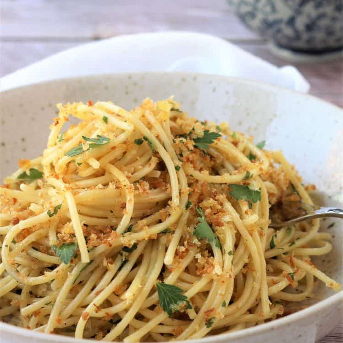Sicilian Pasta with Anchovies and Breadcrumbs