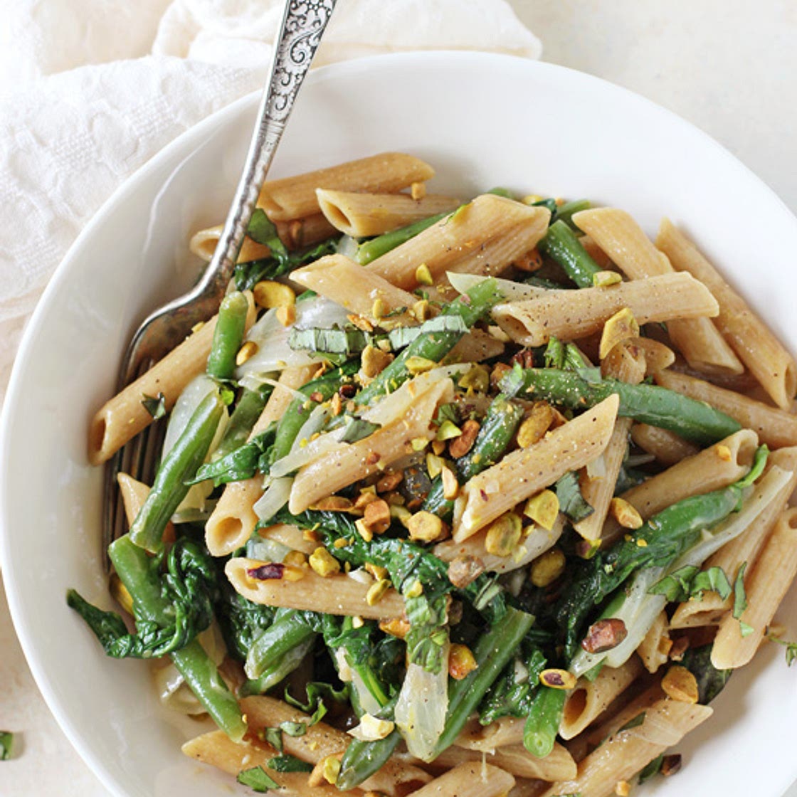 Lemon Garlic Pasta Skillet with Green Beans