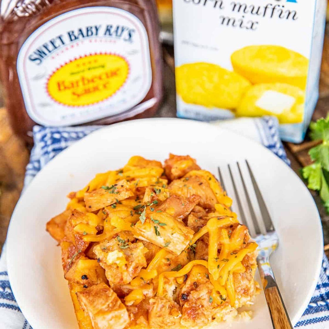 BBQ Chicken Cornbread Bake