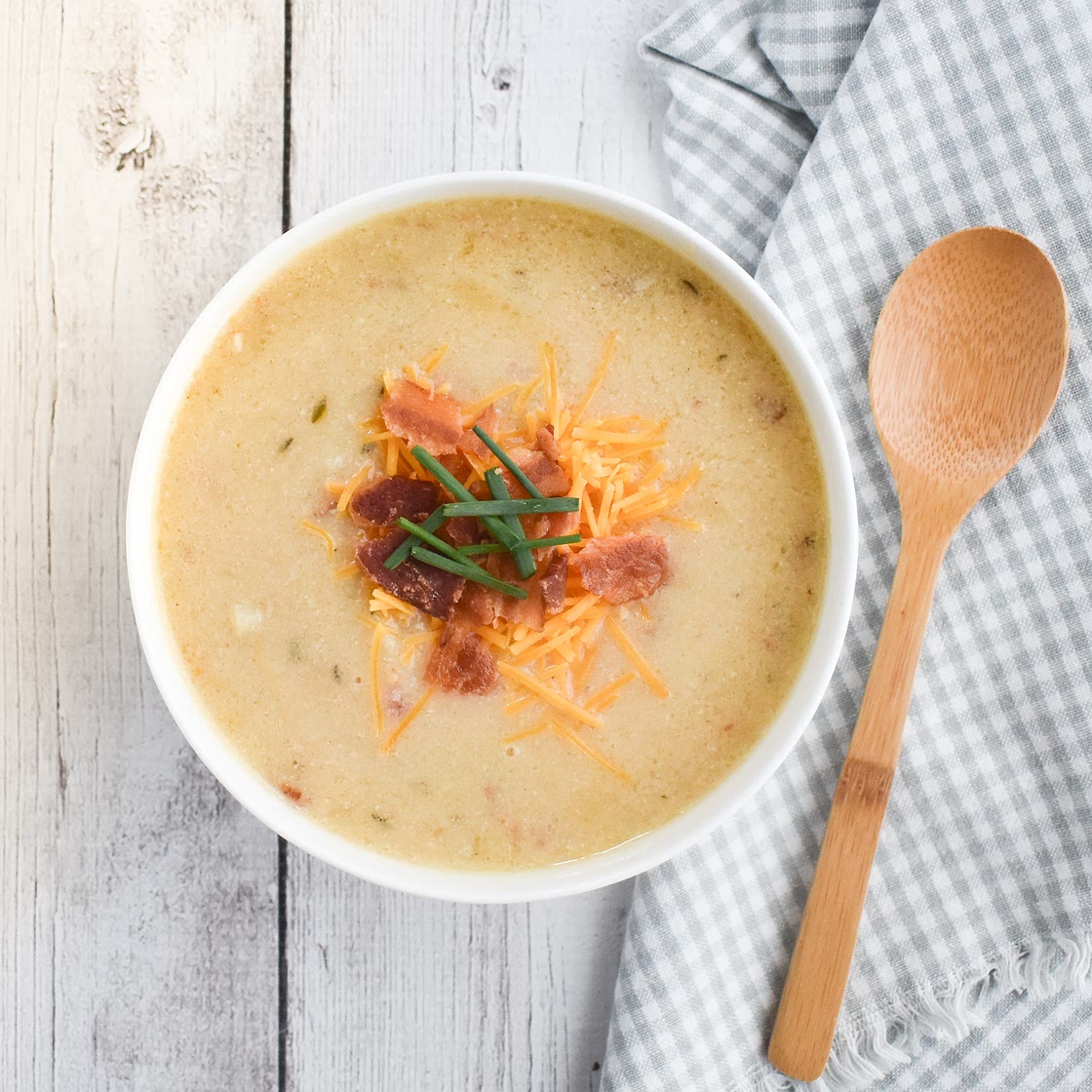 Low-FODMAP Slow-Cooker Baked Potato Soup; Gluten-free