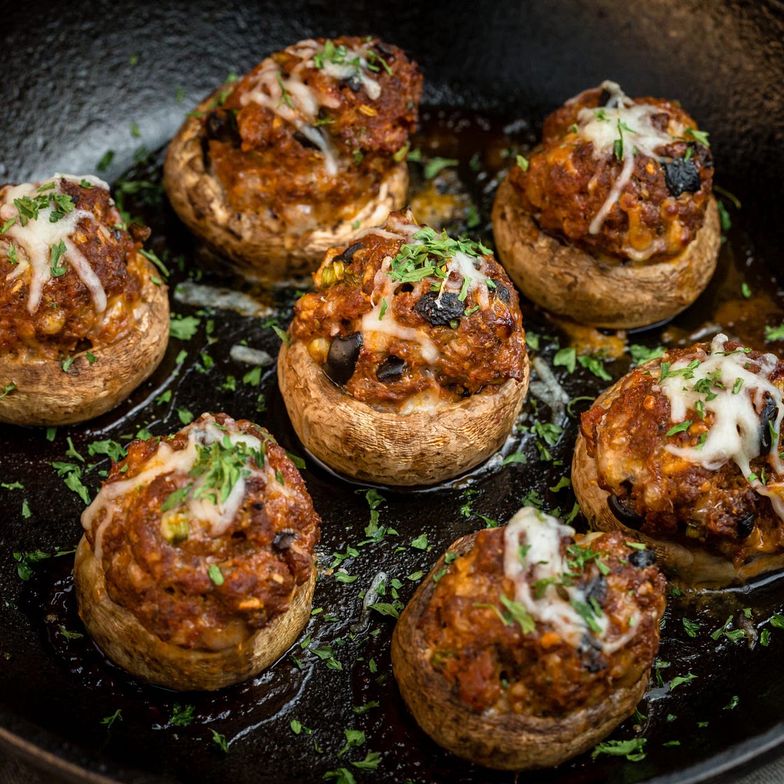 Venison Stuffed Mushrooms