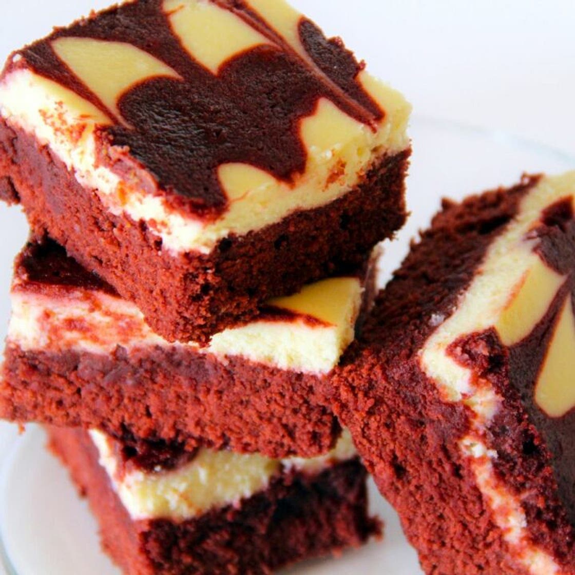 Red Velvet Brownies from Cake Mix