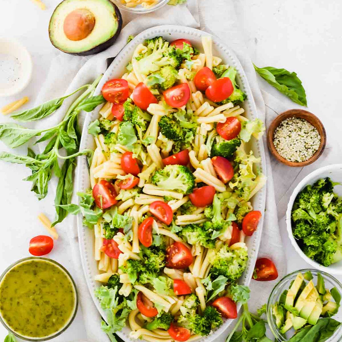 Feta Pesto Pasta Salad